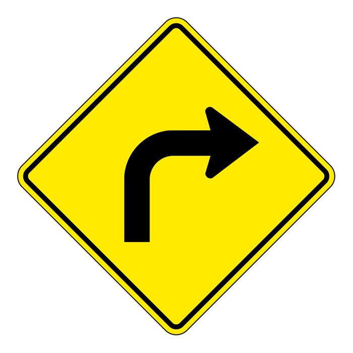 WA2R, Right Sharp Curve, 60x60cm