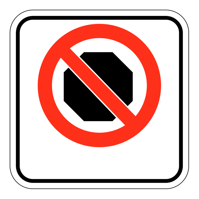 RB55, OVERSIZED No Stopping, 60x60cm (formerly RB155)