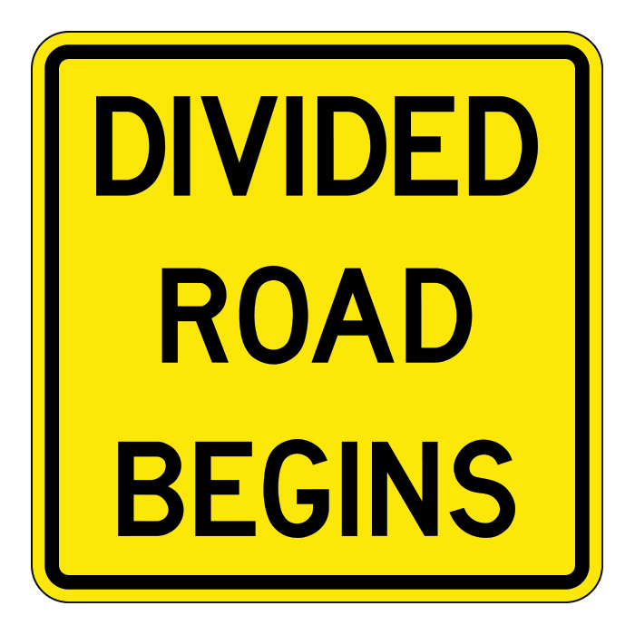 WA34T, Divided Road Begins Tab, 60x60cm