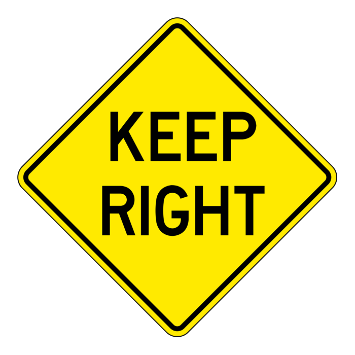 WB6, Keep Right, 60x60cm