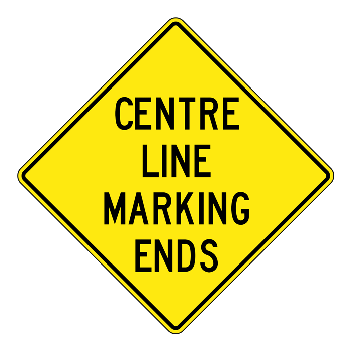 WC17, Centre Lane Marking Ends, 90x90cm