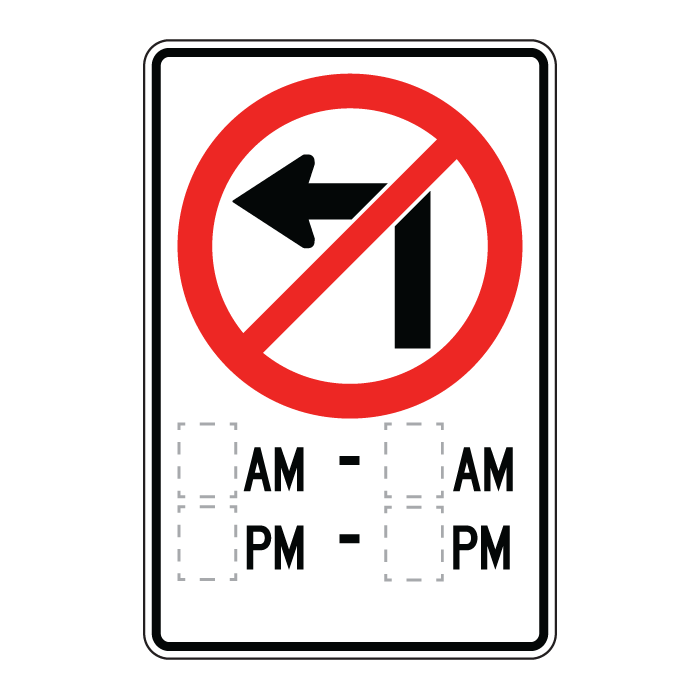 RB12A, No Left Turn With Restrictions, 60x90cm