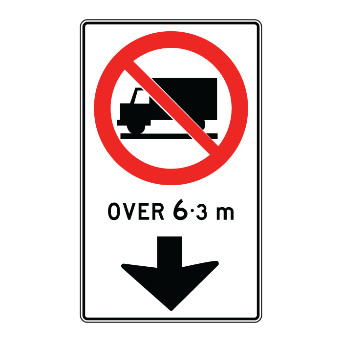 RB40, Lane Use Restriction Truck Length Based (Overhead), 90x150cm