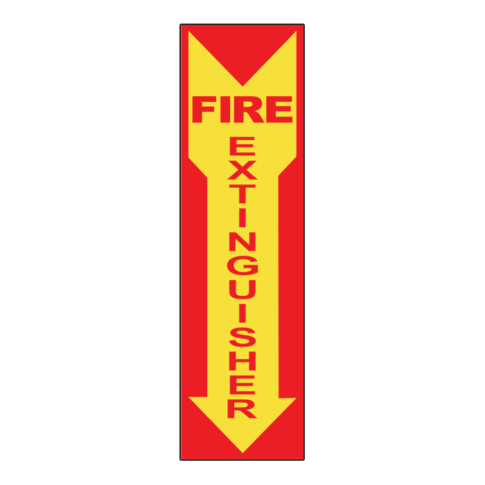 FS9B Fire Extinguisher Arrow Reflective 5"x18"