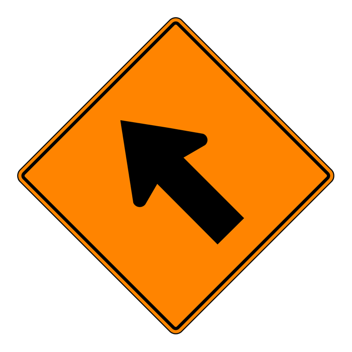 Roll Up Sign, TC4 Lane Closure Arrow
