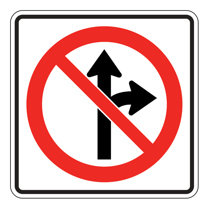 RB13, No Straight Or Right Turn, 60x60cm