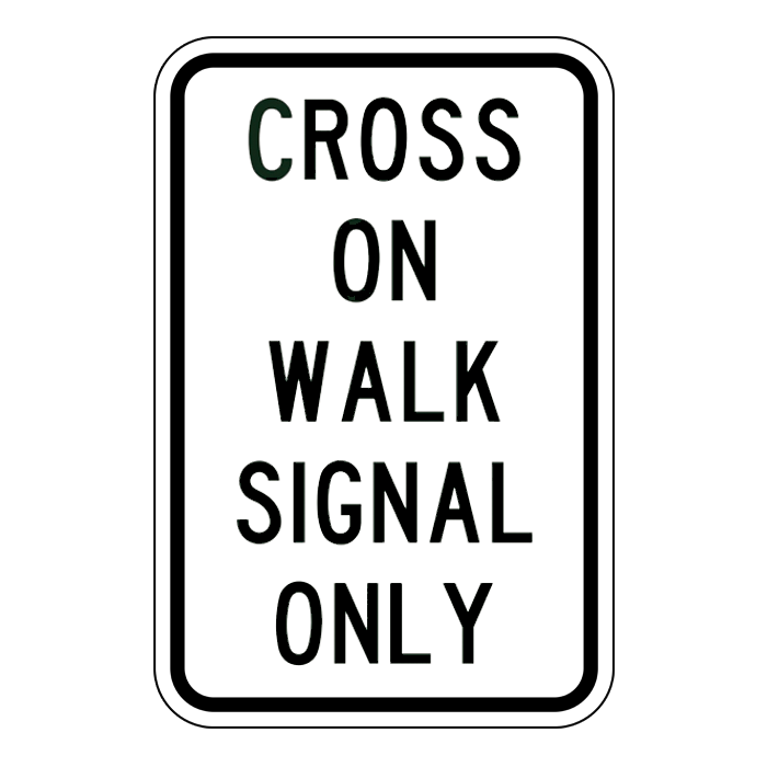 RA7, Cross On Walk Signal Only, 30x45cm