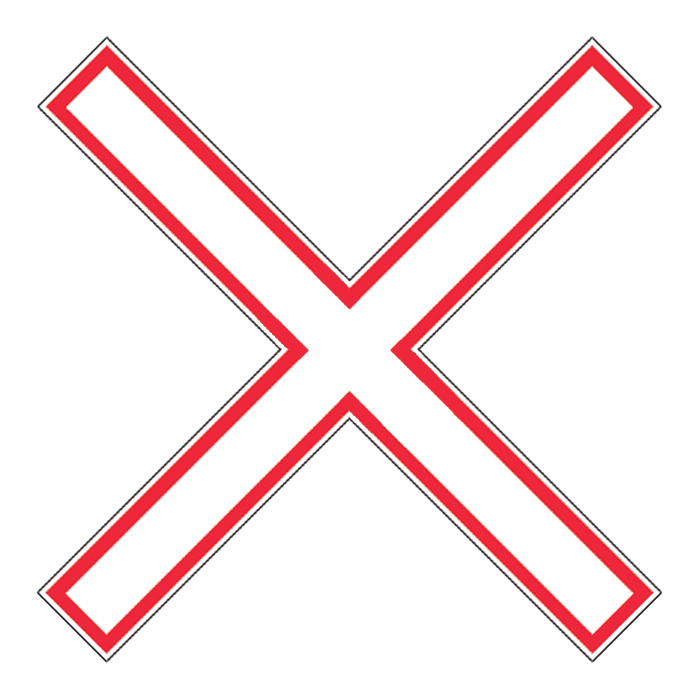 RA6, Railroad Crossing, 120x120cm, Extruded Alum, High Intensity Grade C/W 4" HI Strip on Back of Sign