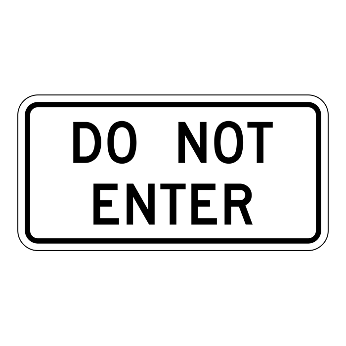 RB19T, OVERSIZED Do Not Enter Tab, 90x45cm