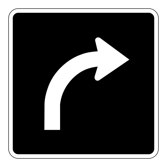 RB42, OVERSIZED Right Turn Only, 90x90cm