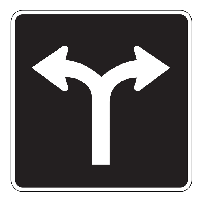 RB45, OVERSIZED Left Or Right Turn Only, 90x90cm