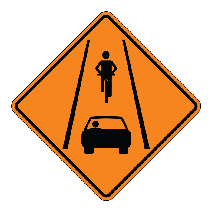 TC102, Share Use Lane Single File, 60x60cm, High Intensity Grade