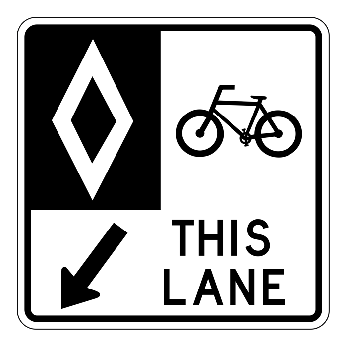 RB84A, Reserved Bicycle Lane (Ground Mounted), 60x60cm