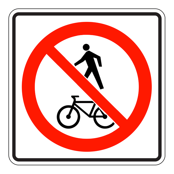 RB68, No Pedestrians or Bicycles, 60x60cm