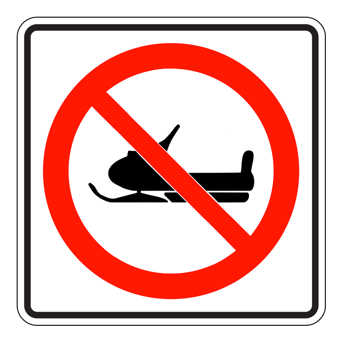 RB65, No Snowmobiles, 60x60cm