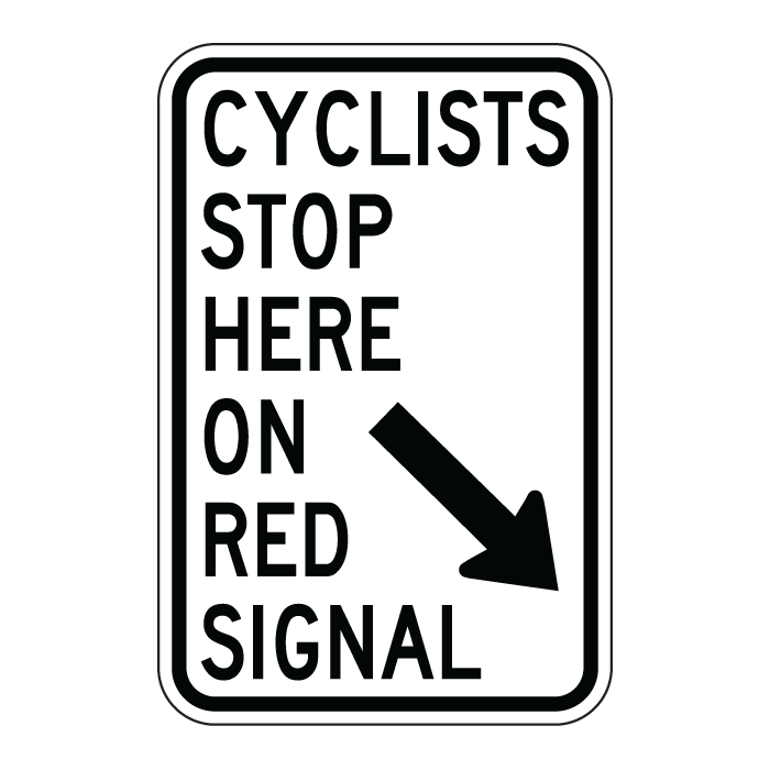 RB101, Cyclists Stop Here On Red Signal, 30x45cm