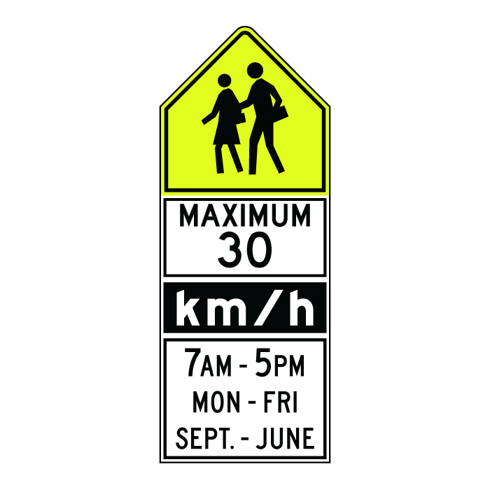 RB123, School Zone With Times, Days, Months, 60x155cm, Diamond Grade