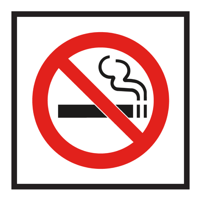 No Smoking, 4"x4" Decal (12/Pack)