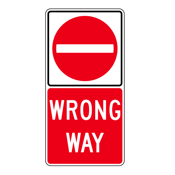 RB20, Do Not Enter Wrong Way, 60x120cm