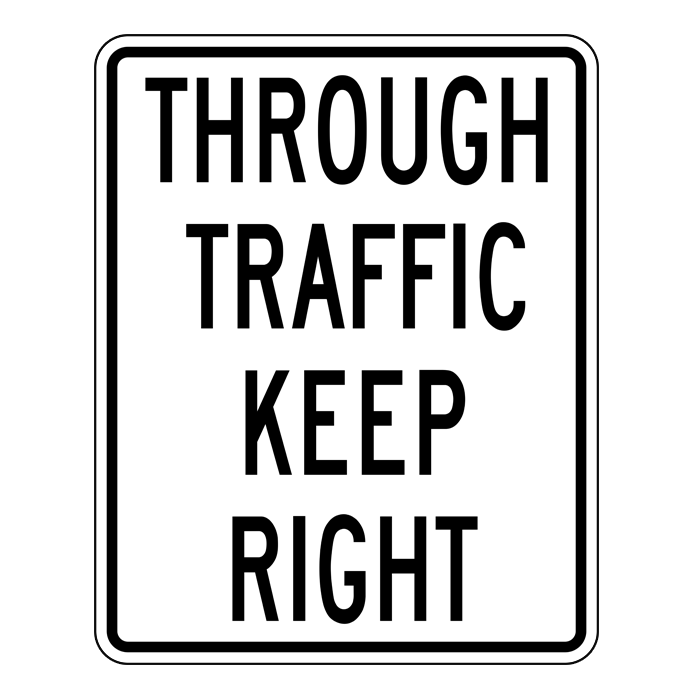RB27, Through Traffic Keep Right, 60x75cm