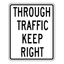 [6740] RB27, Through Traffic Keep Right, 60x75cm (.081Alum, High Intensity Grade)