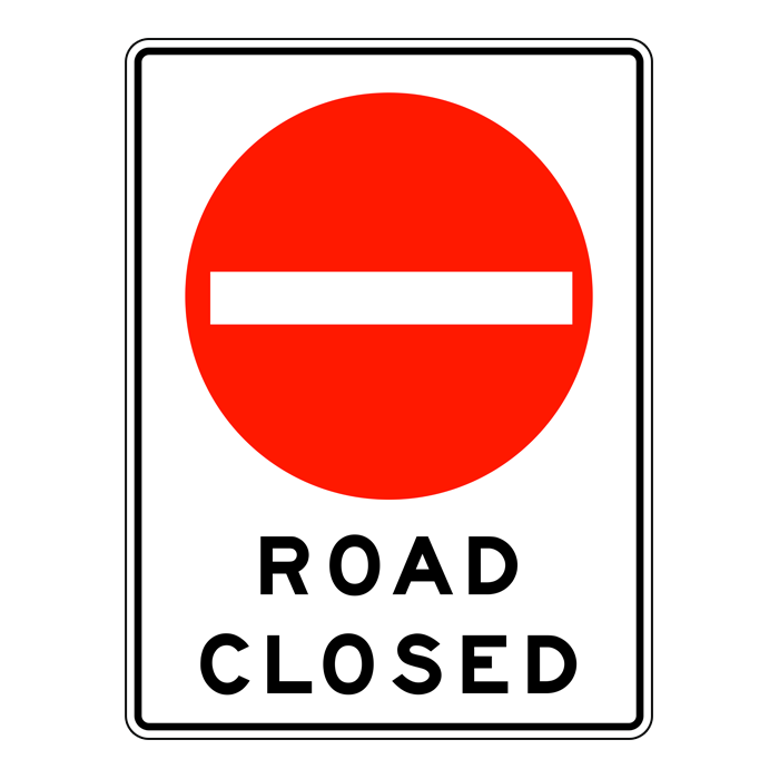 RB92, Road Closed, A-Frame Insert, 90x120