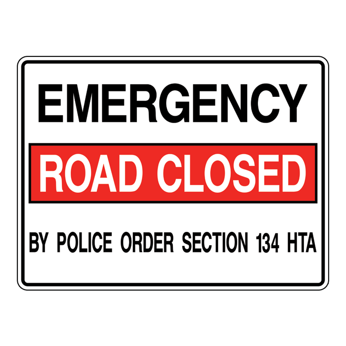 ERC2, Emergency Road Closed By Police Order, 120x90cm | Cedar Signs Inc.