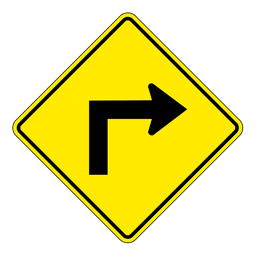 WA1R, OVERSIZED Right Turn, 75x75cm