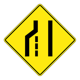 WA23L, Left Lane Ends, 75x75cm
