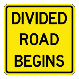 WA34T, Divided Road Begins Tab, 60x60cm