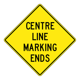 WC17, Centre Lane Marking Ends, 90x90cm