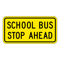 WC26T, School Bus Stop Ahead Tab, 60x30cm