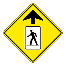 WC27R, Right Pedestrian Crossing Ahead, 60x60cm