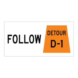 TC10SIGN, Follow Detour, 120x60cm, Diamond Grade, 1/2" MDO