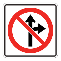 RB13, No Straight Or Right Turn, 60x60cm