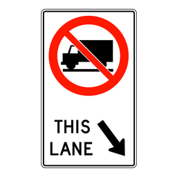 RB39A, Lane Use Restriction Trucks (Ground Mounted), 90x150cm