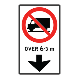 RB40, Lane Use Restriction Truck Length Based (Overhead), 90x150cm