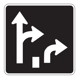 RB47R, Two Lanes Turn And Straight, 60x60cm