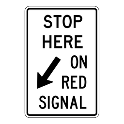 [0032693] Roll Up Sign, RB78 Stop Here on Red Signal