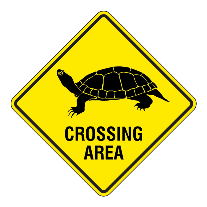 CR1 Turtle Crossing, 60x60cm | Cedar Signs Inc.