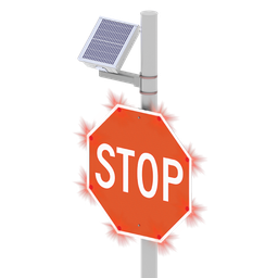 [0037528] R247-E, RA1101 LED Enhanced Sign 48", HIP, Red LED, Side of Pole Mount , Solar Engine Yellow