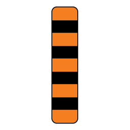 [3097] Delineator Panel, Black on Orange, Poly, 20x90cm