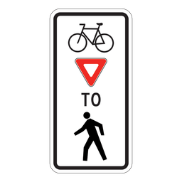 RA16, Bicycles Yield to Pedestrians, 30x60cm